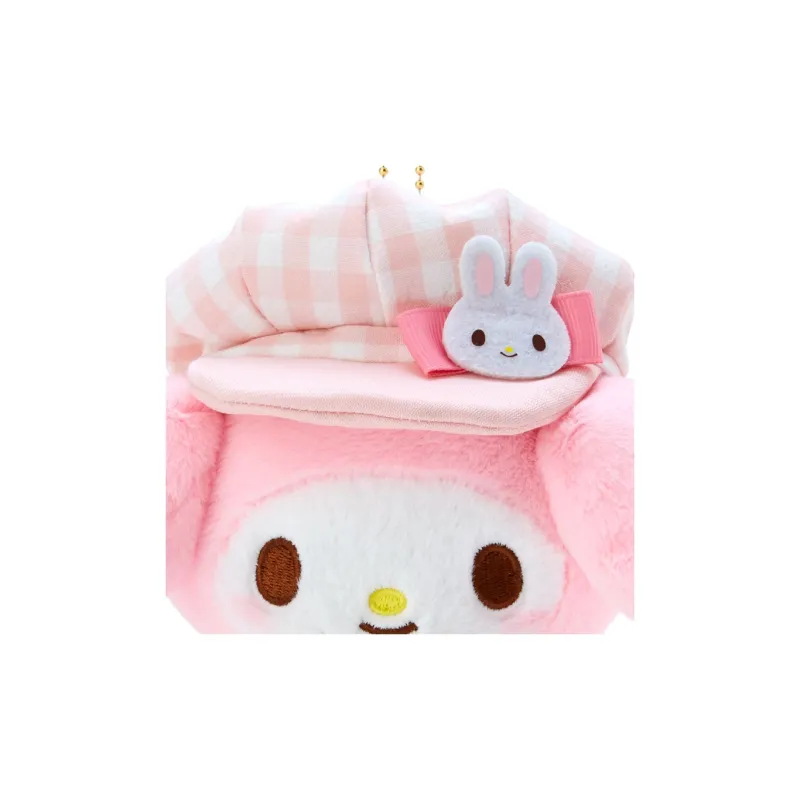 Sanrio My Melody Colorful Plaid Newsboy Cap Dolls Plush Pendant 17cm Height-3