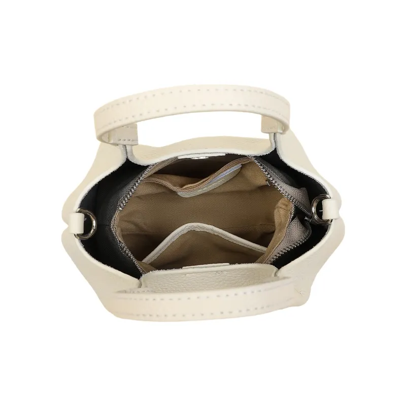 COMELY Cow Leather Patchwork Synthetic Leather Handheld Shoulder Bag Crossbody Bag Mom Bag Regular Women's Ecru-4