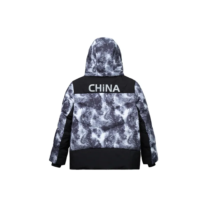 Tectop Down Jacket Women's Black Gray Print-1