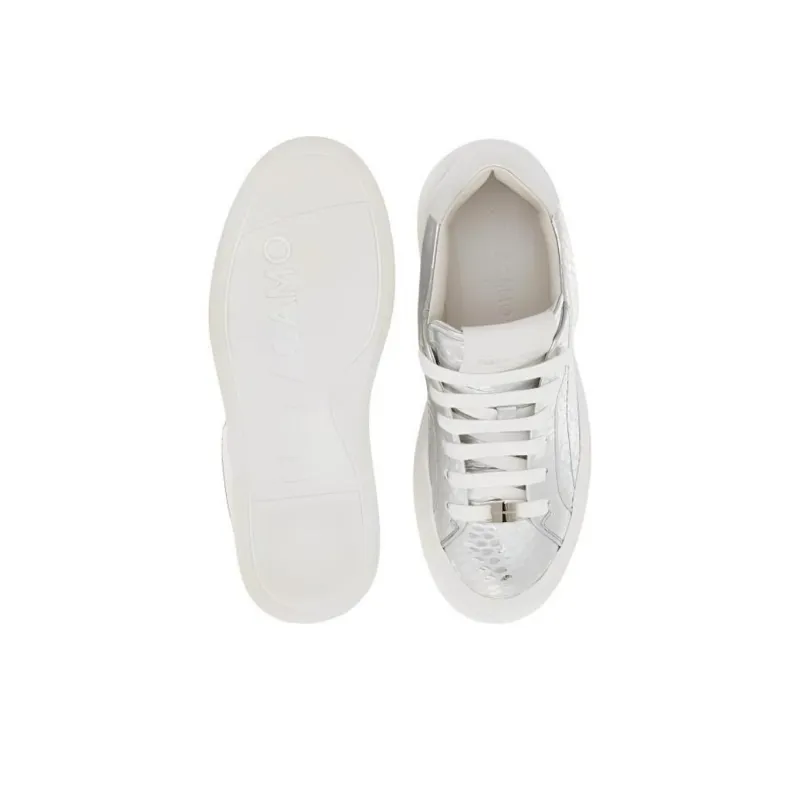 FERRAGAMO Wedge Metallic Plaftorm Sneakers-4