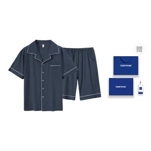 Floating Light Islands Pajama Set Men's Gift Box Set Dusty Blue