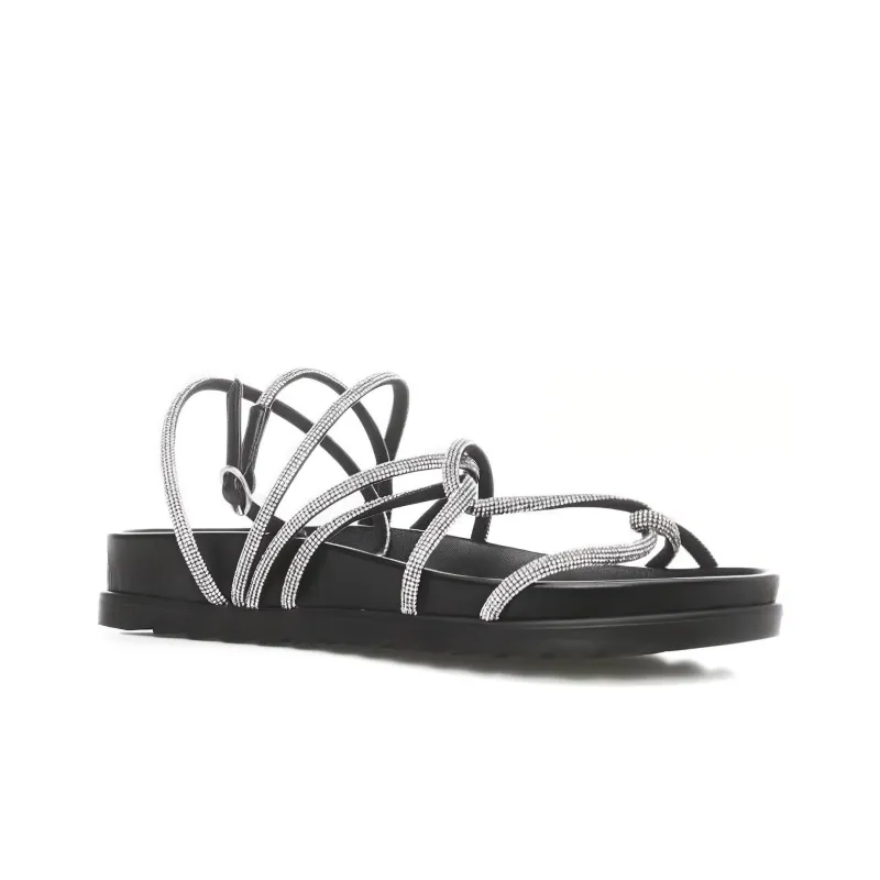 CHIARA FERRAGNI Rhinestone-embellished Flat Sandals-2