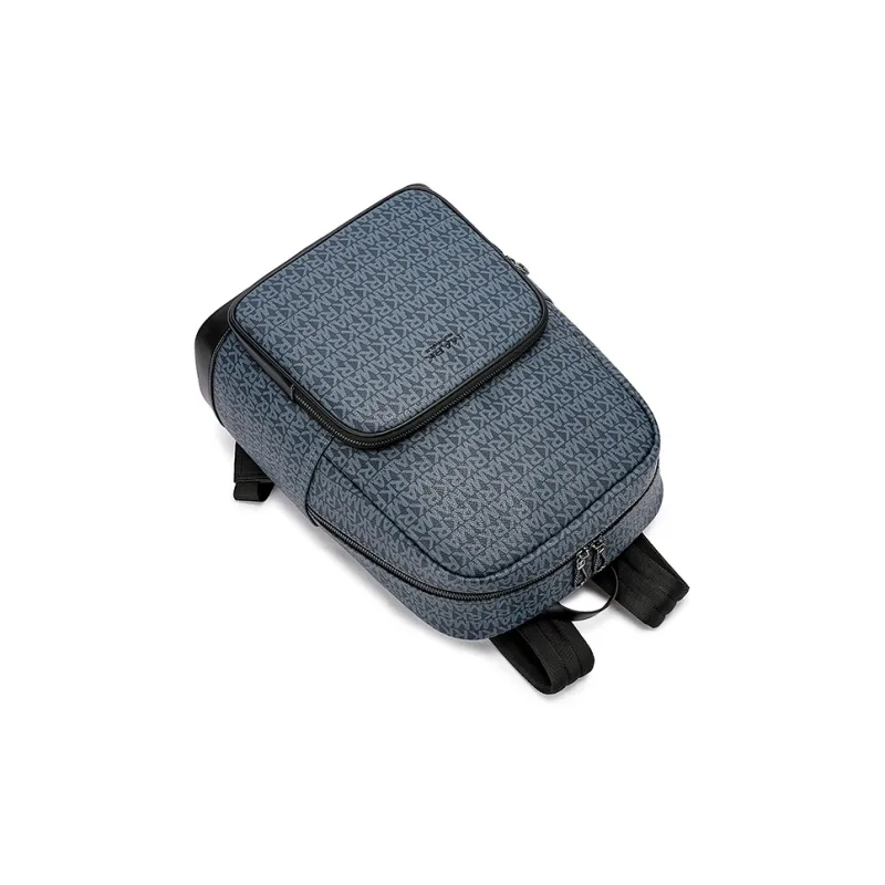 FAIRWHALE PVC Backpack Regular Unisex Graphite Gray/Dull Yellow Brown/Dusty Blue-16
