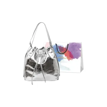 CORE BIRD PU Backpack Shoulder Bag Women's Black/Silver