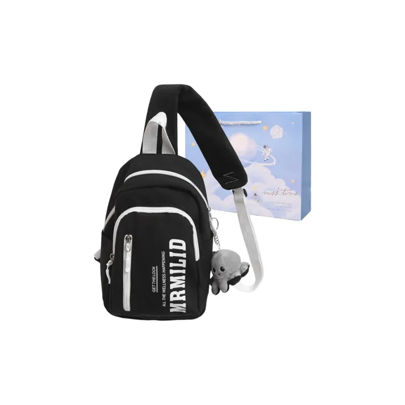 Duoluplo Doron Paul Nylon Backpack Regular Unisex Black/White, Red/White, Blue/White, Green/White-0
