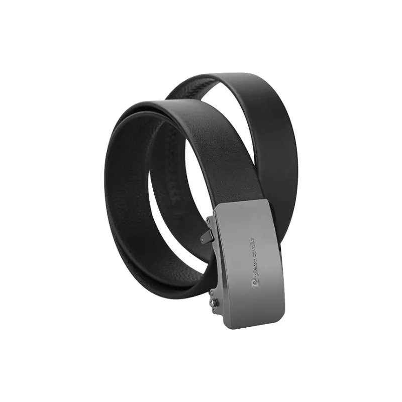 PIERRE CARDIN Cow Leather Belt Father Box Men's Black Width 3.5CM-4