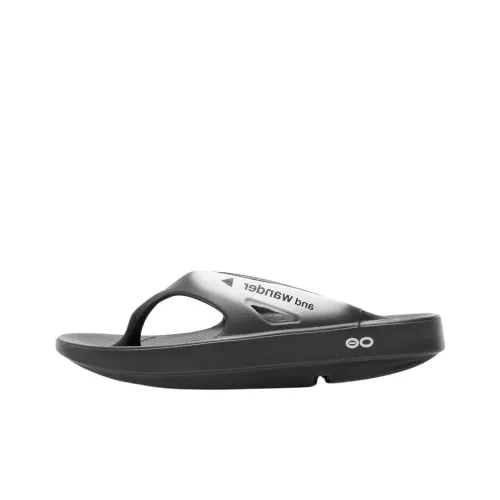 OOFOS x And Wander Flip Flops Men's Black