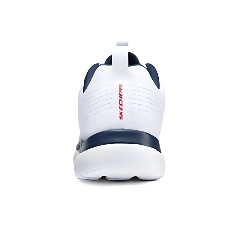 Skechers Lightweight Low-Top Casual Running Shoes Men's White Blue-3