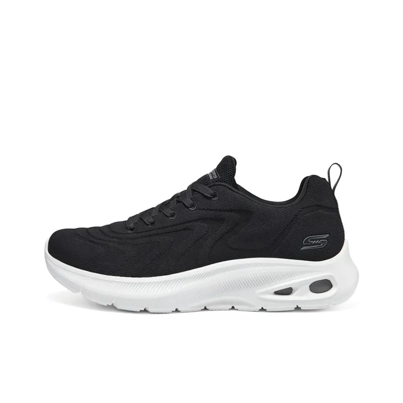 Skechers Anti Slip And Wear Resistant Lightweight Low Top Casual Running Shoes Men's Black-0