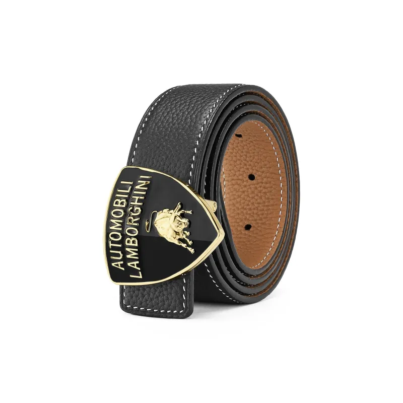 Automobili Lamborghini Cow Leather Belts Men's Width 3.4cm-7