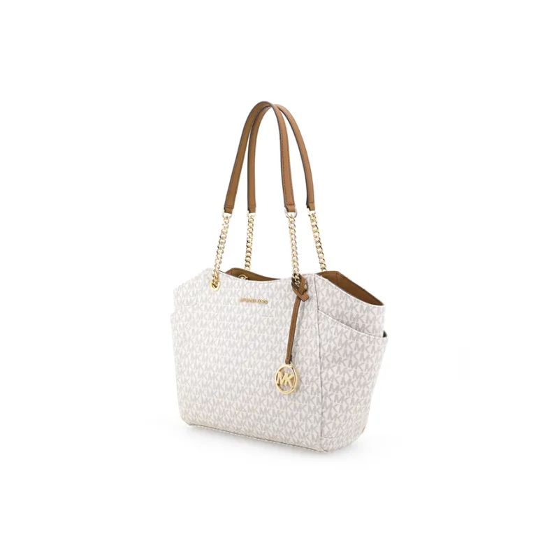 MICHAEL KORS Jet Set PVC Tote Bag Shopping Bag Handbag Shoulder Bag Women's Vanilla White-2