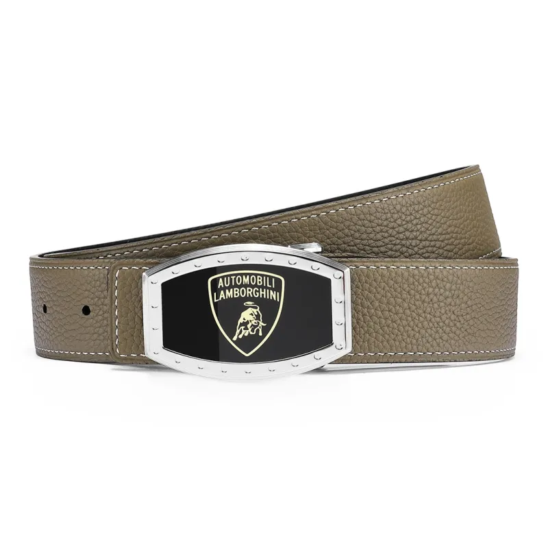 Automobili Lamborghini Cow Leather Belts Men's Width 3.4cm-2