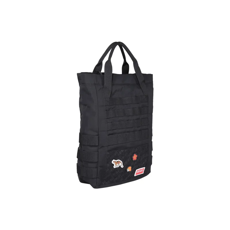 KENZO Polyester With Nylon Tote Bag Shopping Bag Shoulder Bag Handbag Men's Black-1