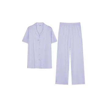 White Ran Pajama Set Women's Purple