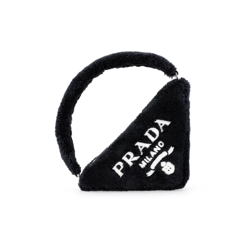 PRADA Fabric Triangle Bag Handbag Women's Black-0