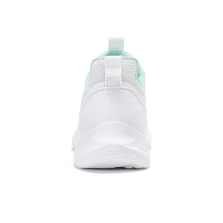 Warrior Breathable Quick Dry Low Top Running Shoes Women's White Green-2
