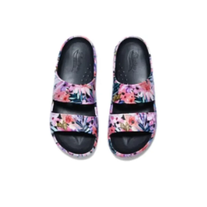 Skechers Slide Slippers Women's Black Purple-2