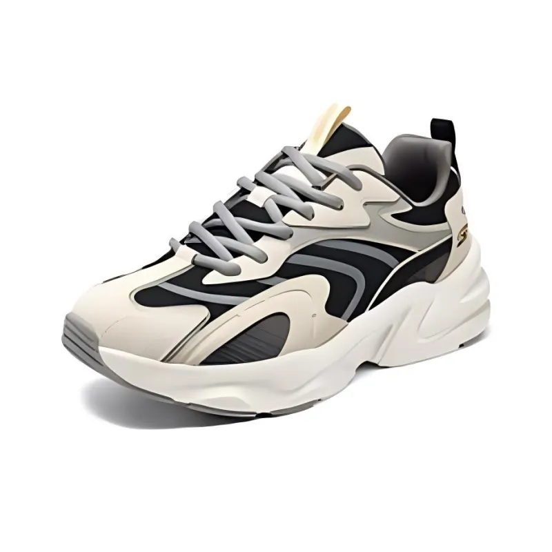 Skechers DLITES Anti Slip Wear Resistant Low Top Chunky Sneakers Men's White Black-2