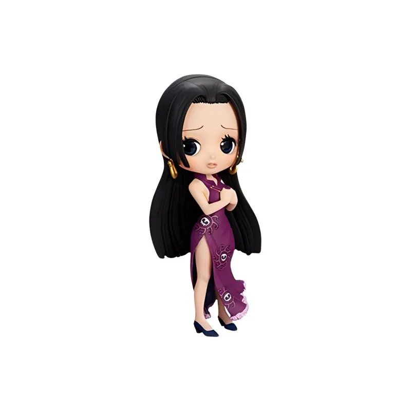 BANPRESTO Boa Hancock Glass Factory Bonus Gift One Piece Q Posket Purple Cheongsam Empress Han Kuka Scale Figures-0