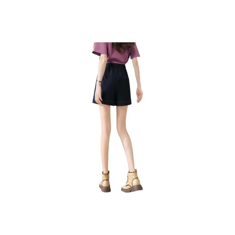 Weixi Denim Shorts Women's Dark Blue-2