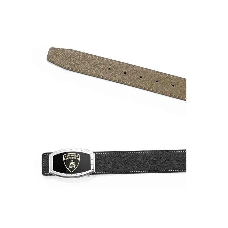 Automobili Lamborghini Cow Leather Belts Men's Width 3.4cm-5