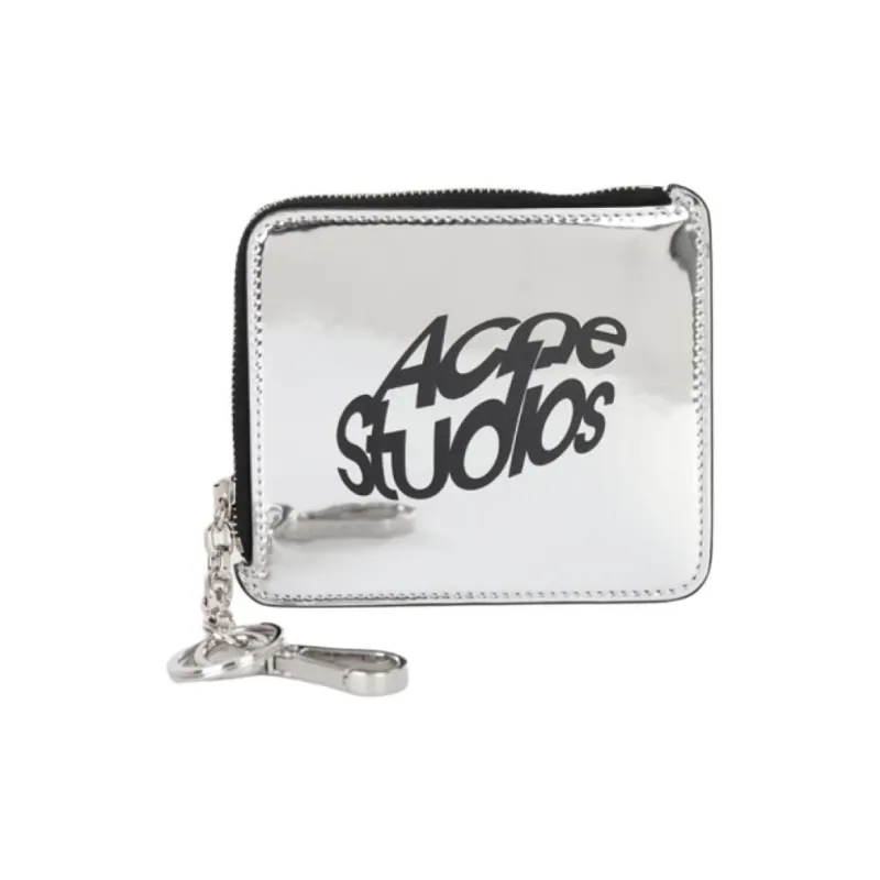 Acne Studios Faux Leather Wallet Men's Silver-0