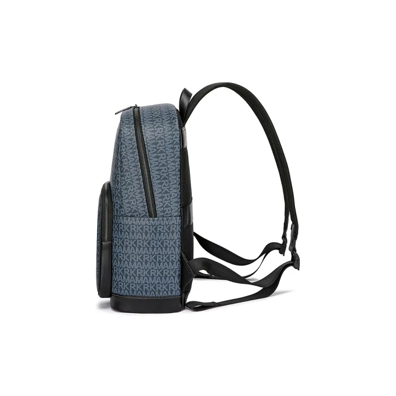 FAIRWHALE PVC Backpack Regular Unisex Graphite Gray/Dull Yellow Brown/Dusty Blue-13
