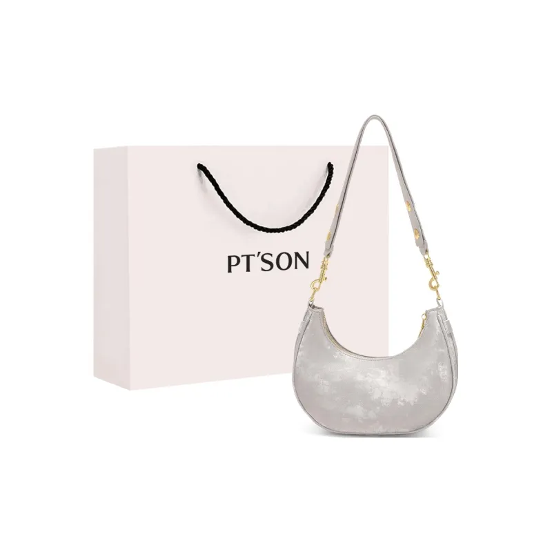 PT'SON PU Dumpling Bag Shoulder Bag Small Size Women's Silver-0