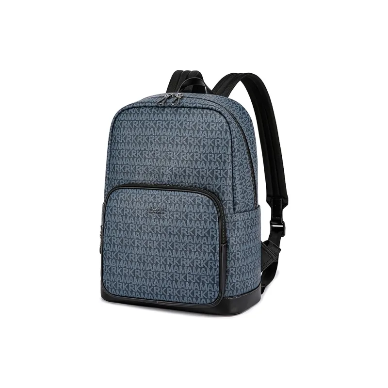 FAIRWHALE PVC Backpack Regular Unisex Graphite Gray/Dull Yellow Brown/Dusty Blue-12