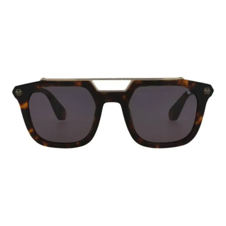 PHILIPP PLEIN Titanium Rectangular Sunglasses Men's Tortoiseshell-1