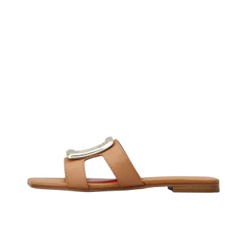Roger Vivier Logo Engraved Square Toe Sandals Women's