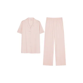 White Ran Pajama Set Women's Pink