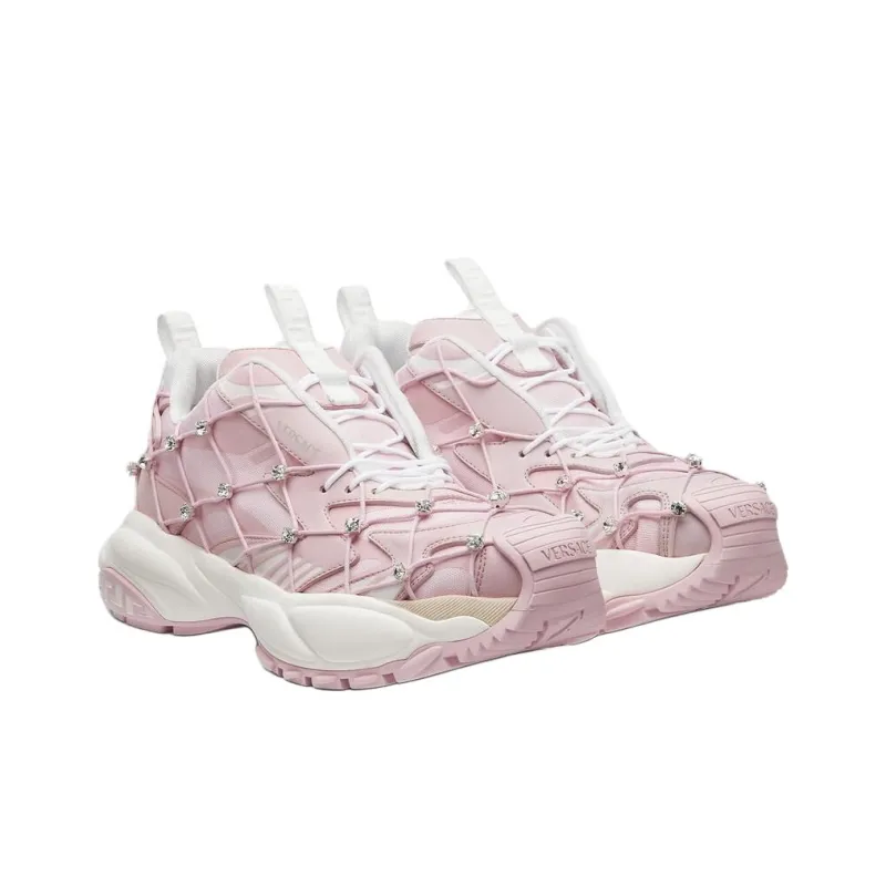 VERSACE Low Top Casual Shoes Women's Light Pink-2