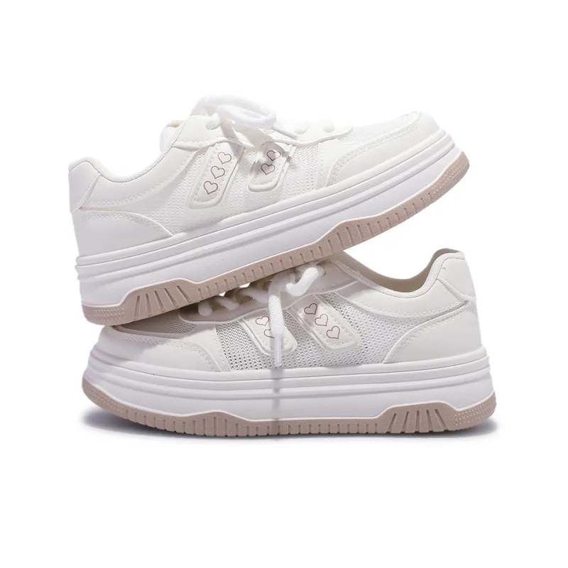 SNXR Slip-Resistant Cushioning Quick-Drying Wear-Resistant Low-Top Skateboard Shoes Women's Beige-5