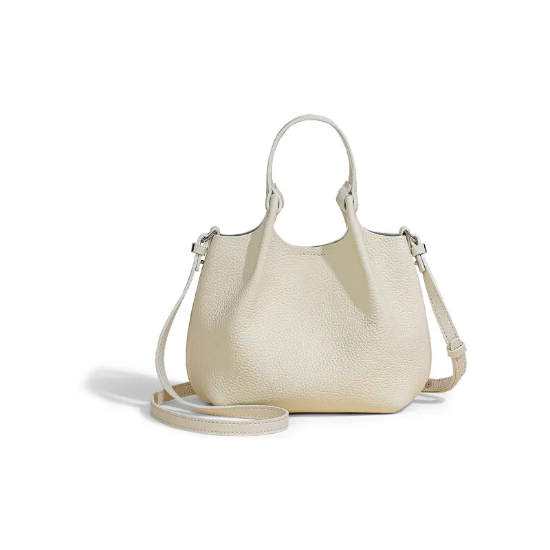 COMELY Cow Leather Patchwork Synthetic Leather Handheld Shoulder Bag Crossbody Bag Mom Bag Regular Women's Ecru-1