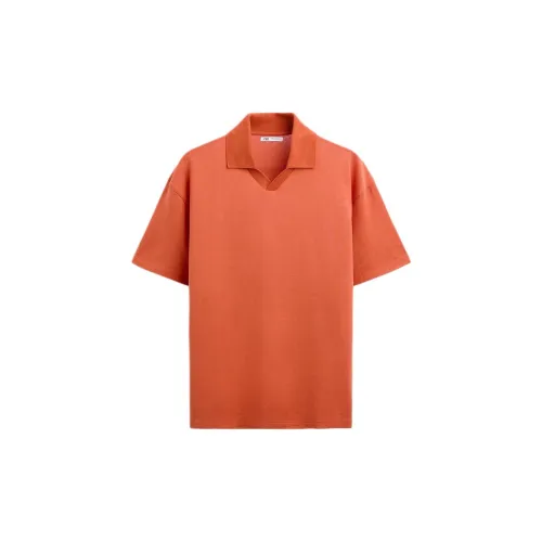 ZARA Polo Shirts Men Orange