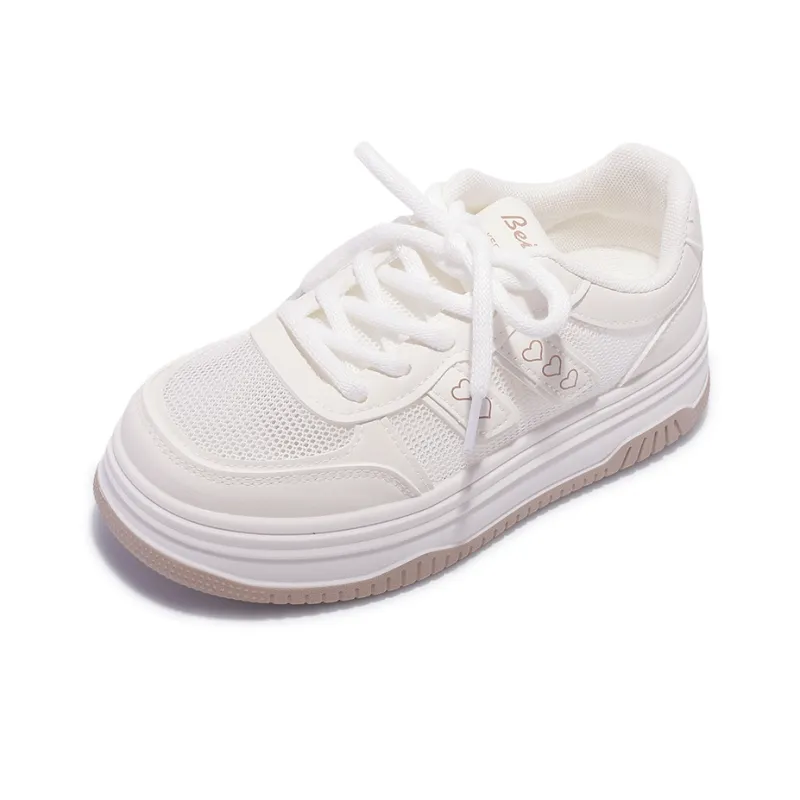 SNXR Slip-Resistant Cushioning Quick-Drying Wear-Resistant Low-Top Skateboard Shoes Women's Beige-2