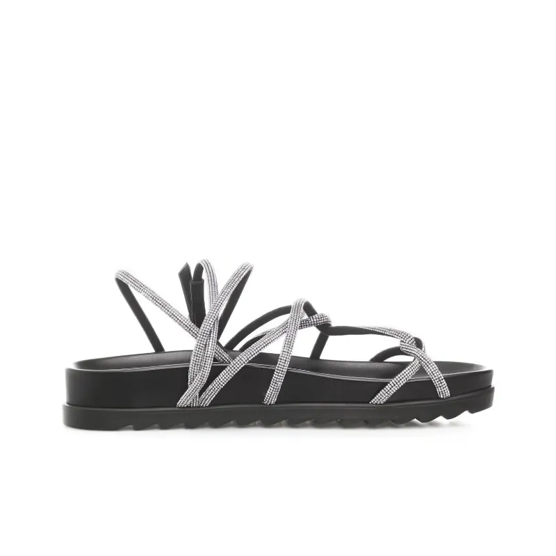 CHIARA FERRAGNI Rhinestone-embellished Flat Sandals-1