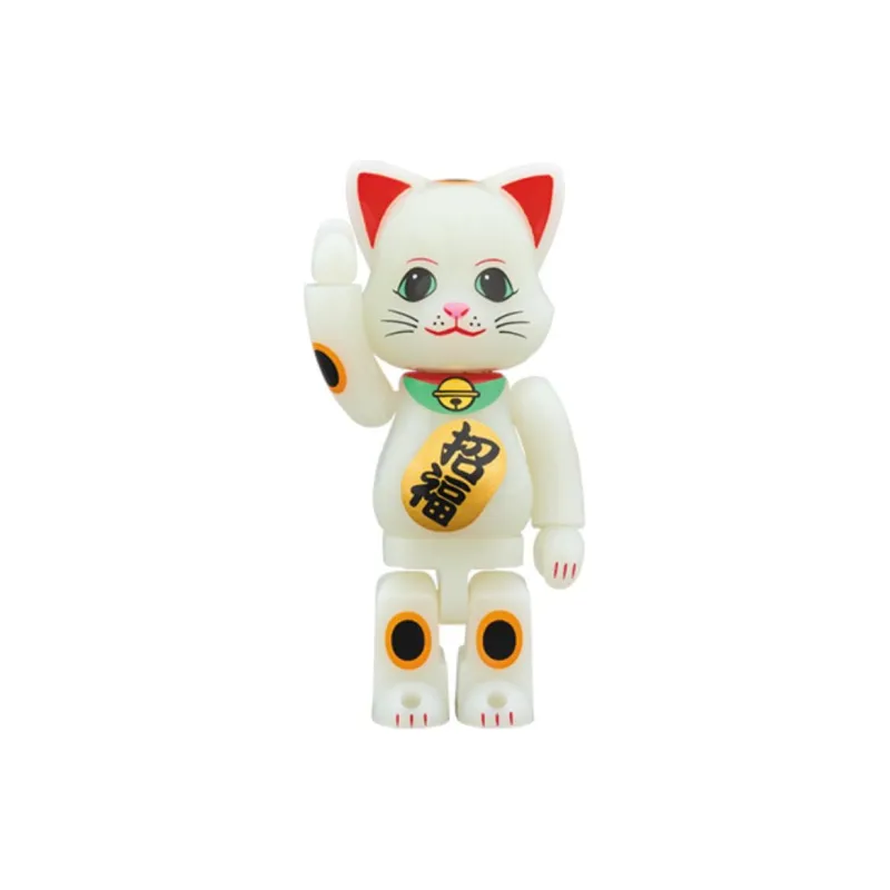BE@RBRICK Nyabrick Beckoning Cat Gitd White-1