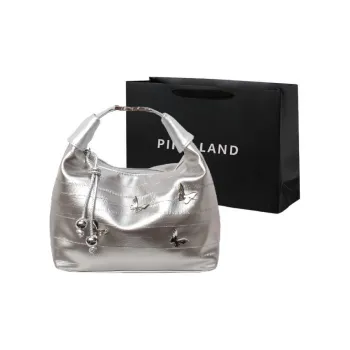PINK·LAND PU Portable Crossbody Bag Shoulder Bag Women's Silver/Black/White