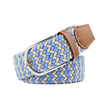 Mulinsen Commute Casual Non Perforated Needle Buckle Advanced Textured Plaid Clash Braided Alloy Belt Unisex 3.8cm