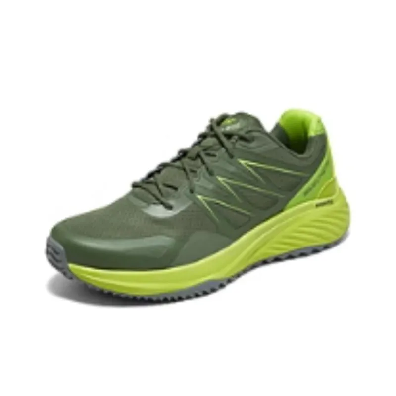 Skechers Cushioning Wear Resistant Low Top Casual Running Shoes Men's Green Yellow-2