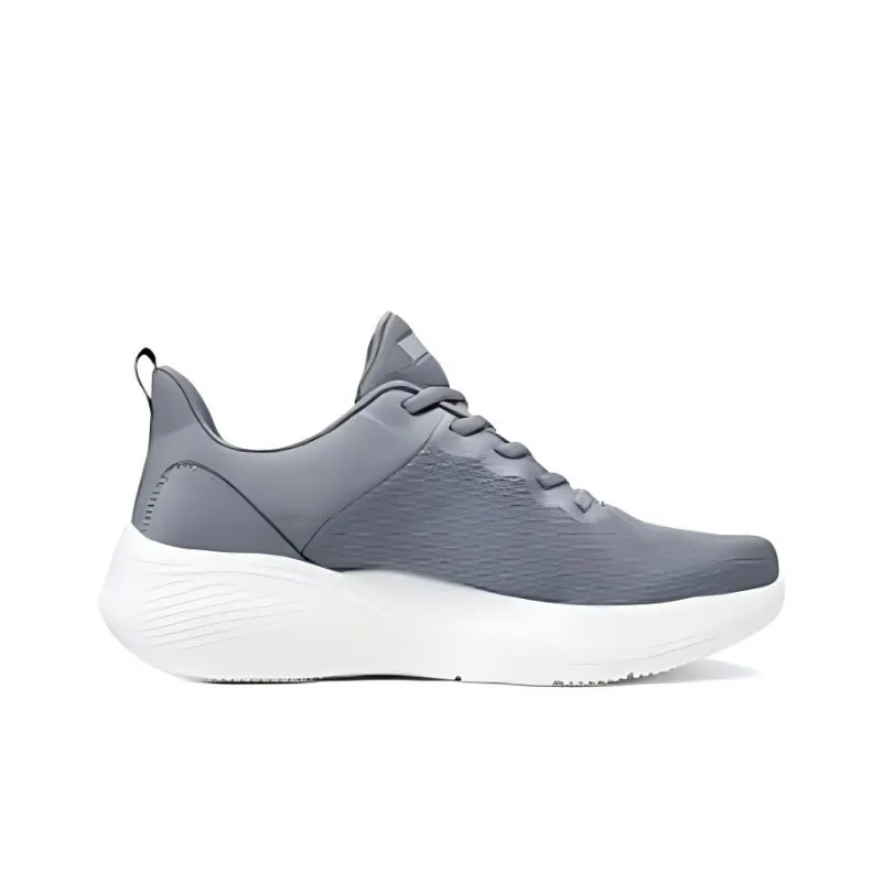 Skechers Cushioning Slip Resistant Breathable Rebound Low Top Running Shoes Men's Gray-1