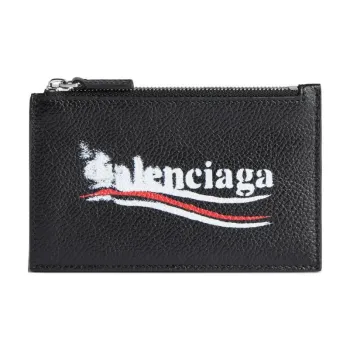 Balenciaga Logo Printed Zipped Cardholder