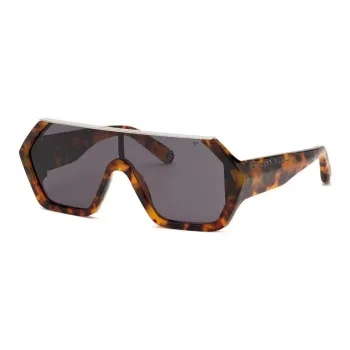 PHILIPP PLEIN Acetate Irregular Shape Sunglasses Men's Tortoiseshell