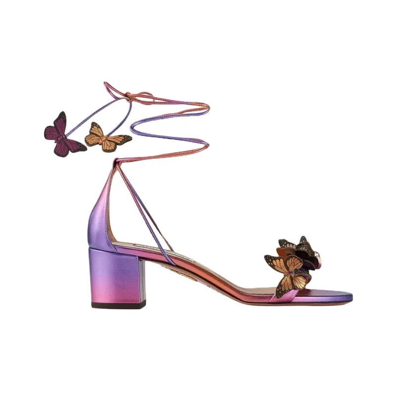 AQUAZZURA Papillon Strap Sandals 5cm Women's Purple-1