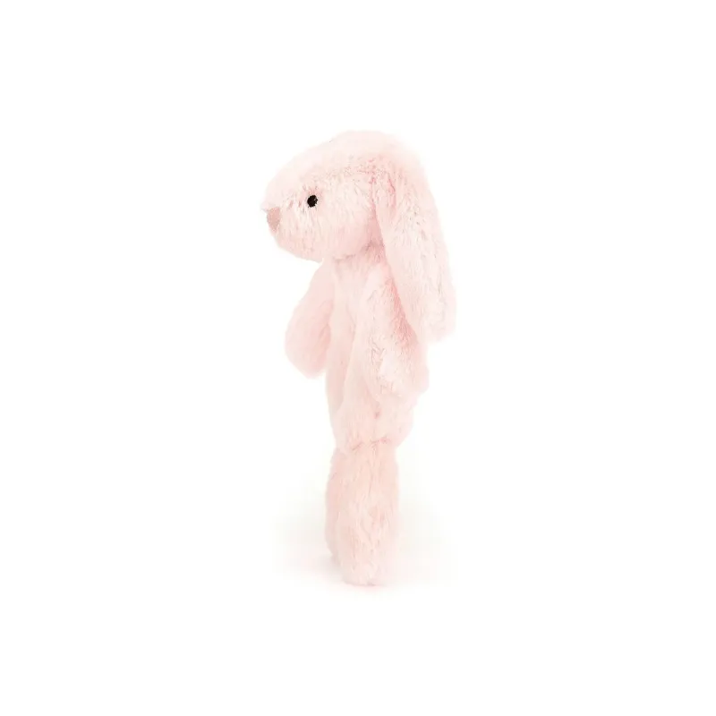JELLYCAT Shy Pink Rabbit Ring Rattle Dolls Plush Doll 18cm High-1