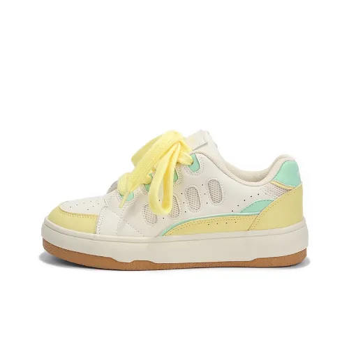 Binya Skateboard Shoes Women's Low-Top Milk Tea Beige