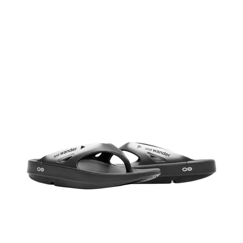OOFOS x And Wander Flip Flops Men's Black-2