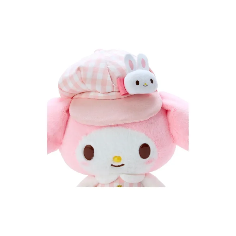Sanrio My Melody S Size Multicolor Checkered Newsboy Cap Dolls Plush Doll 22cm Height-2